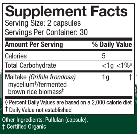 Maitake - CAPSULES Supplement Facts Label