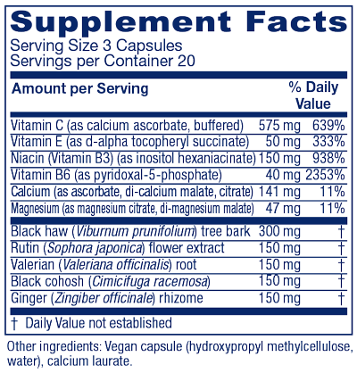 Cramp Relax Supplement Facts Label