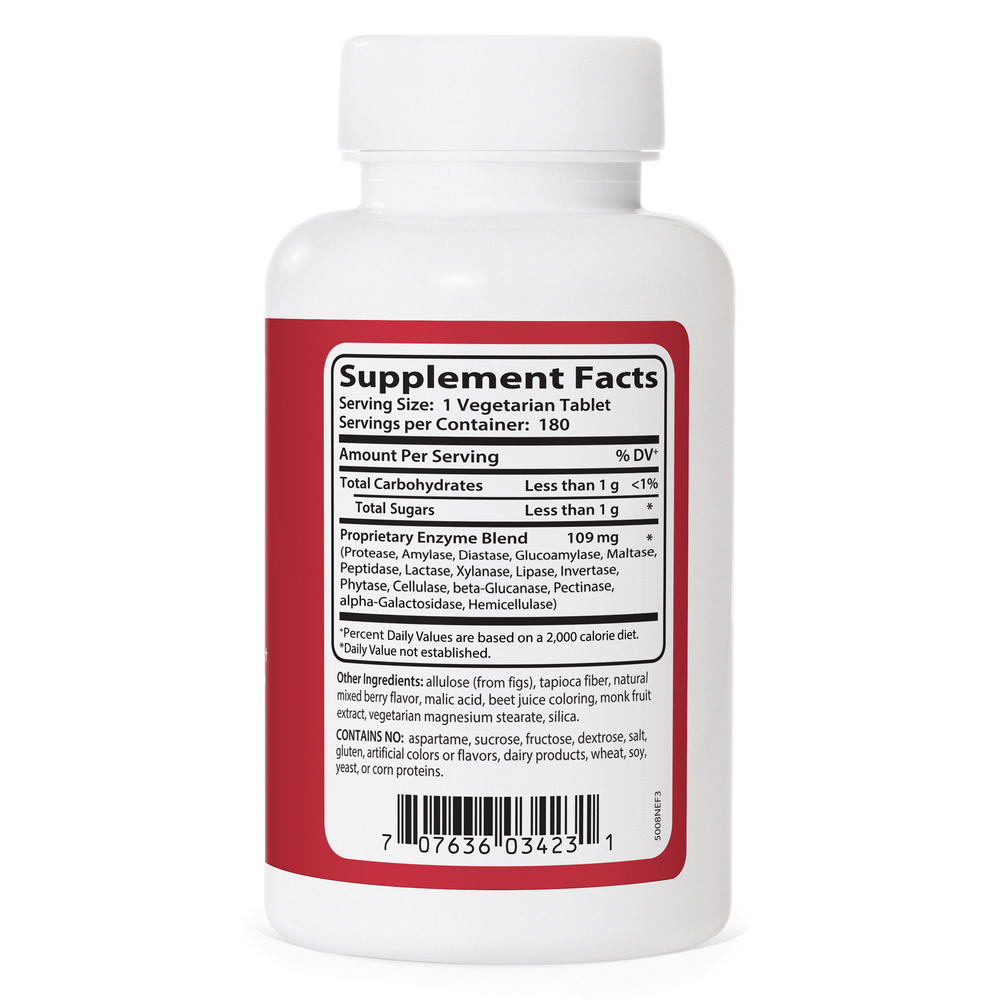Digest Chewables Formula 22 Supplement Facts Label