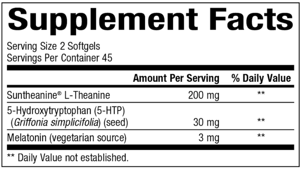 Somno-Pro Supplement Facts Label