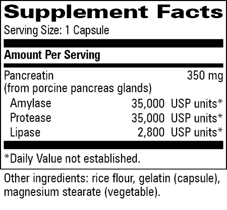Pan 10X® Supplement Facts Label