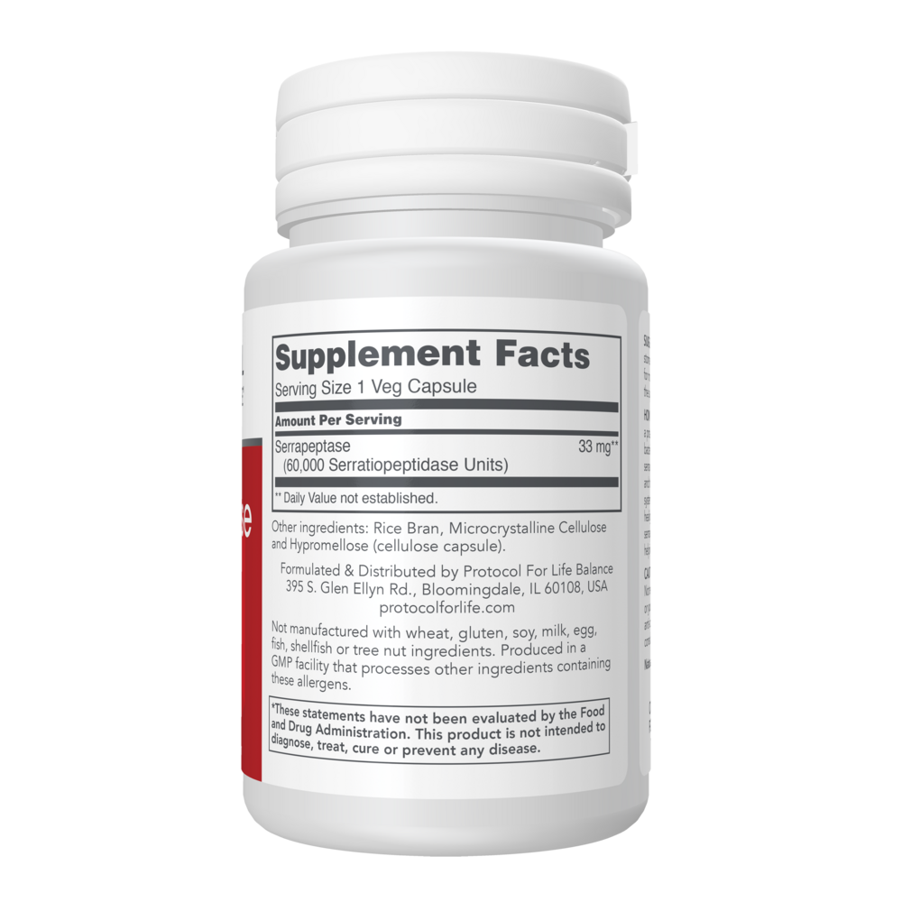 Serrapeptase 60,000 Supplement Facts Label
