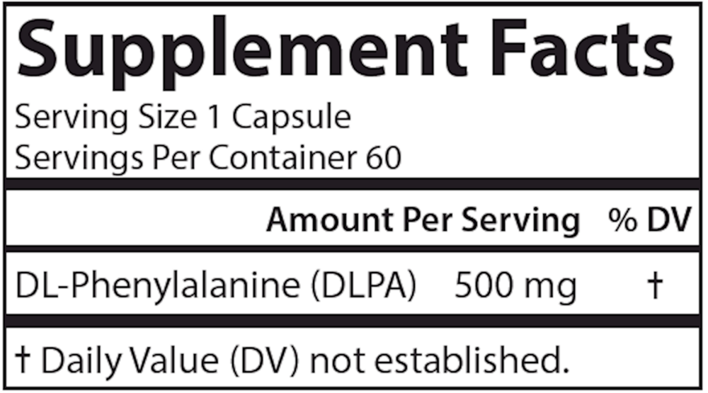DLPA Supplement Facts Label