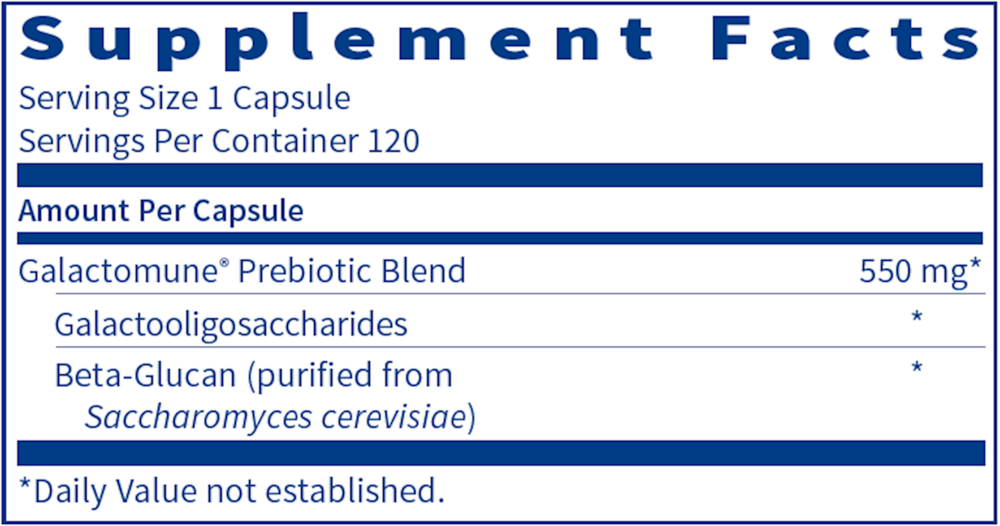 Galactomune Supplement Facts Label