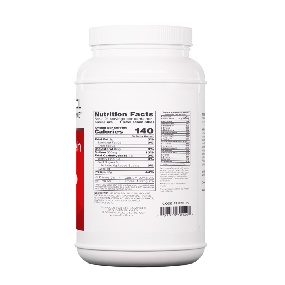 Plant Protein Complete Vanilla Supplement Facts Label