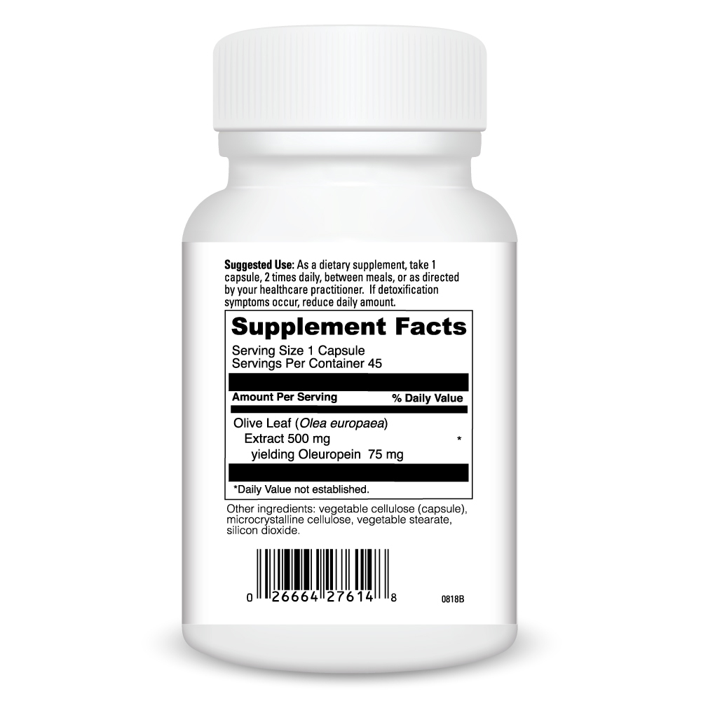 Olivir 15 - 45 Capsules Supplement Facts Label