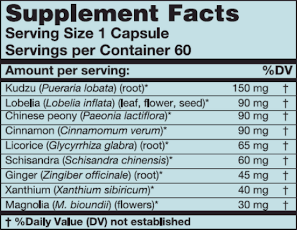 AllerEze Supplement Facts Label