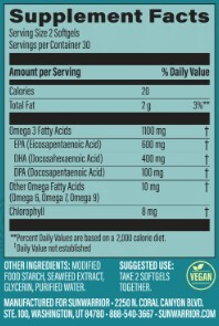 Premium Omega-3 Supplement Facts Label