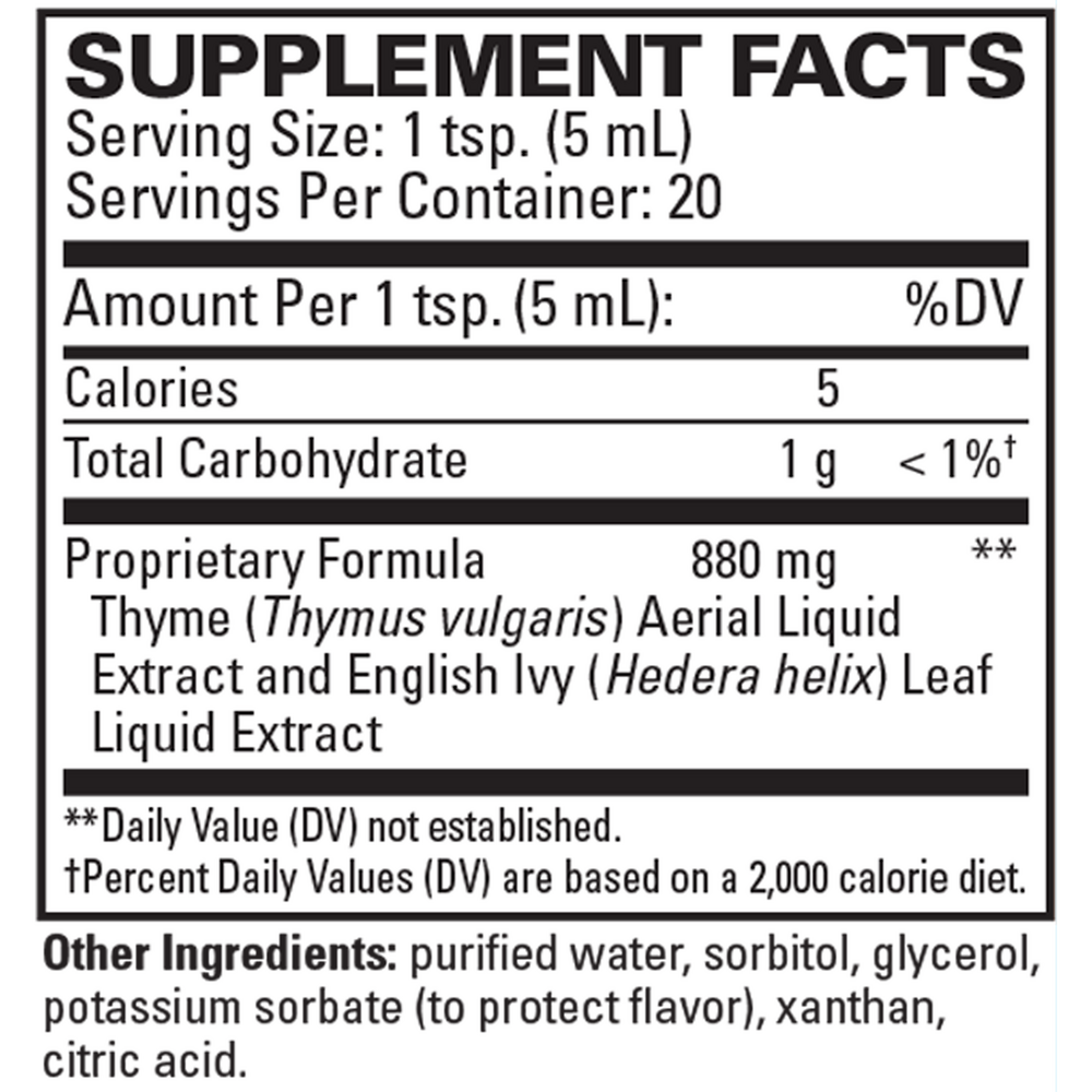 Bronchial Clear Liquid Supplement Facts Label