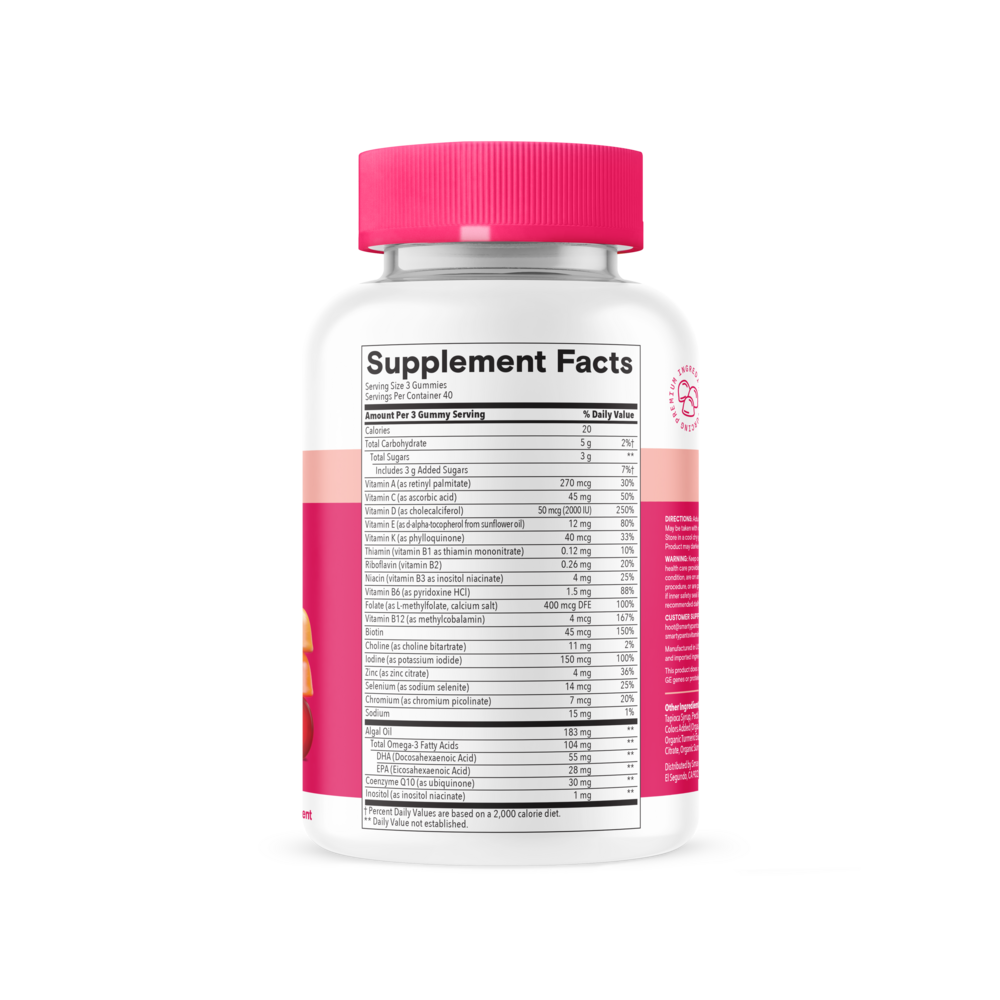 Women's Plus Multi & Omegas Supplement Facts Label