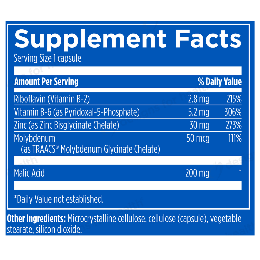 Zinc+ Supplement Facts Label