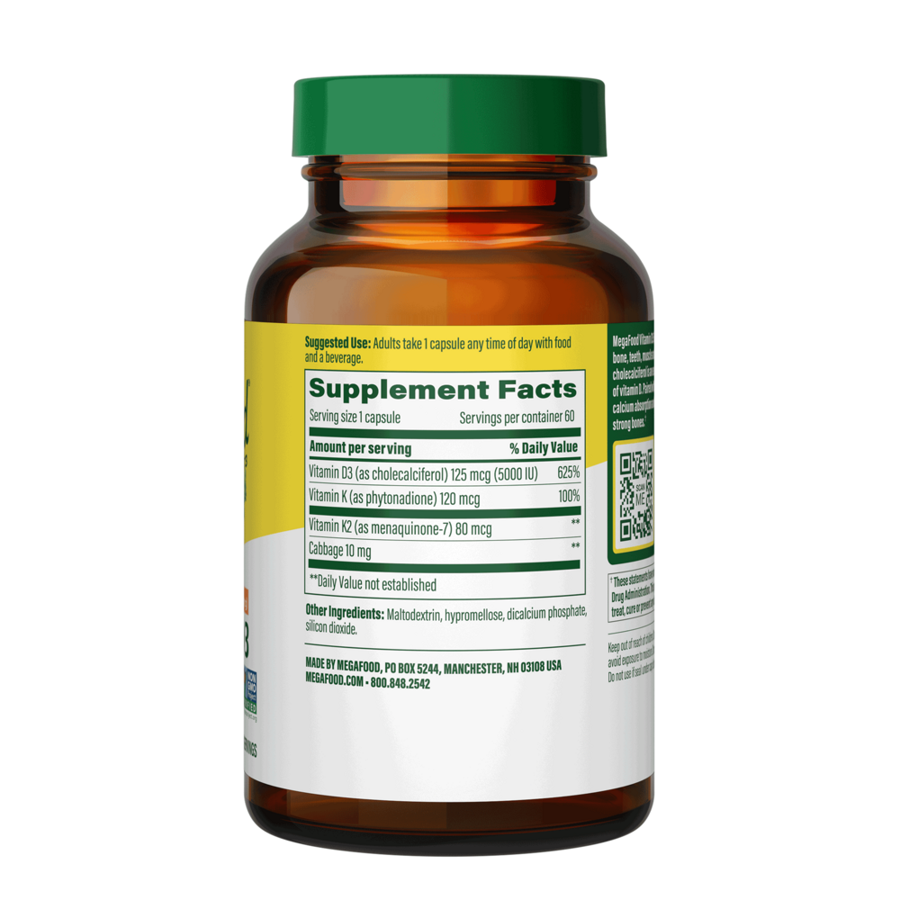 Vitamin D3 5000 IU Supplement Facts Label