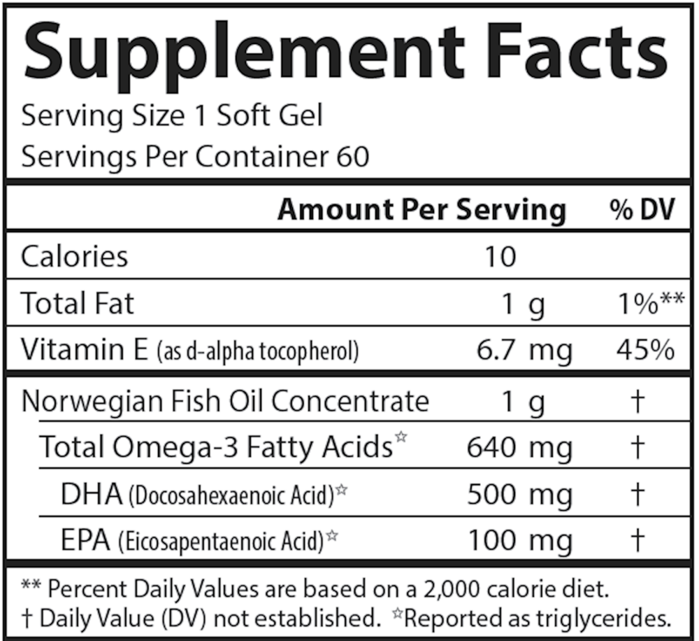 Super DHA Supplement Facts Label