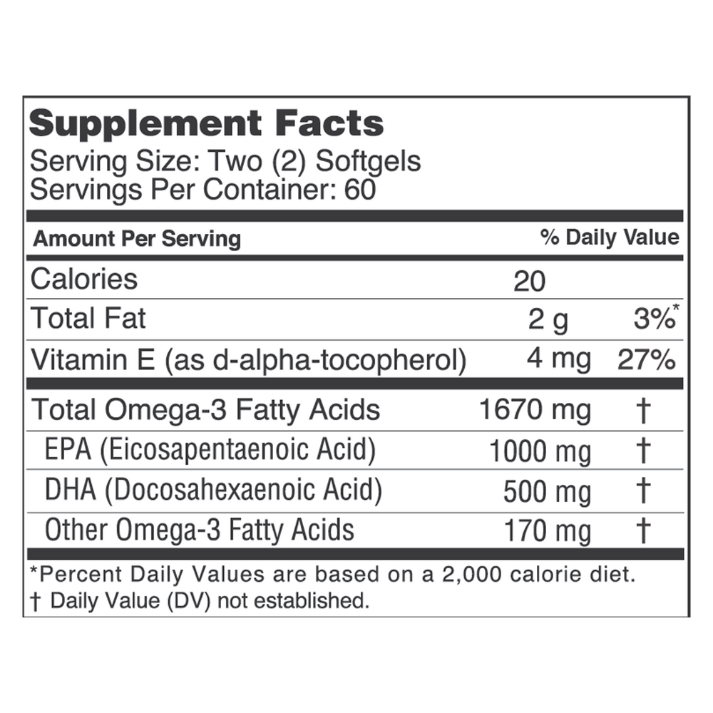 Best Catch Omegas Supplement Facts Label