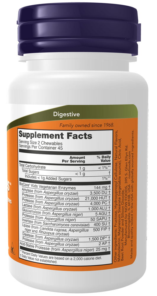 ChewyZymes Supplement Facts Label