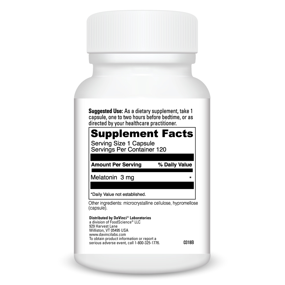 Melatonin 3 Supplement Facts Label