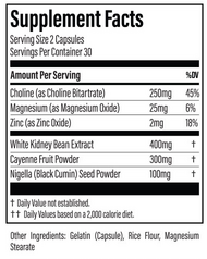 Metabolism Boost Supplement Facts Label