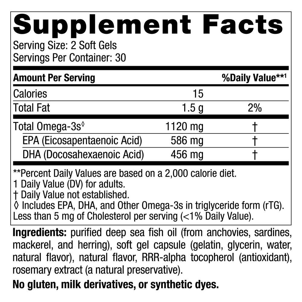 Ultimate Omega Minis Supplement Facts Label