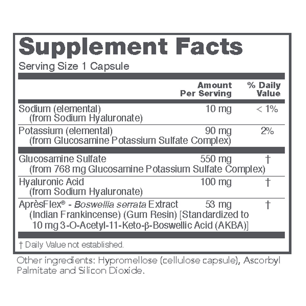 Proto-Flex Supplement Facts Label