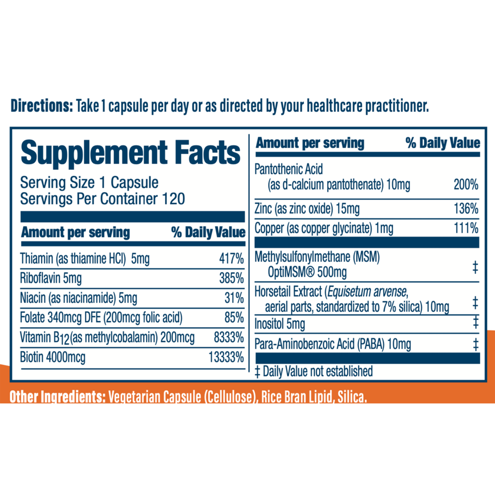 Hair, Skin & Nails Rejuvenator Supplement Facts Label