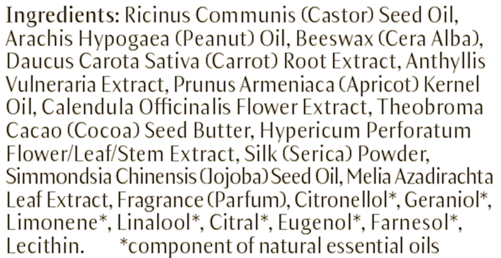 Eye Balm Supplement Facts Label