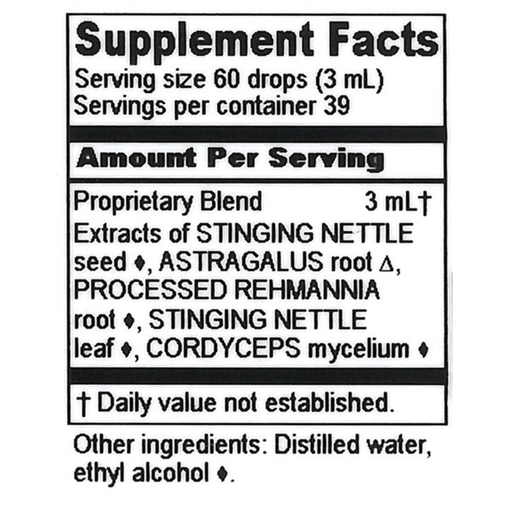 Kidney Support Compound Supplement Facts Label