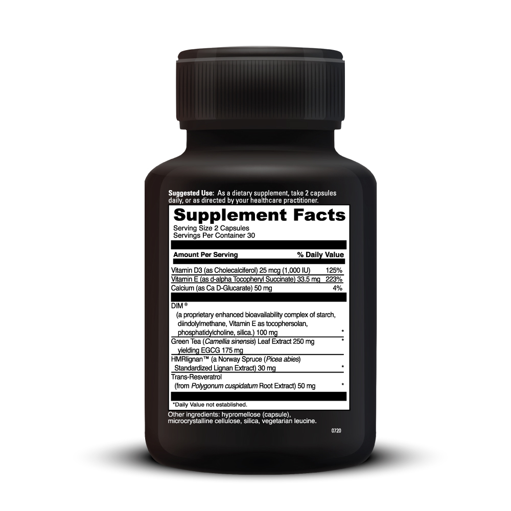 Estro Benefits Supplement Facts Label