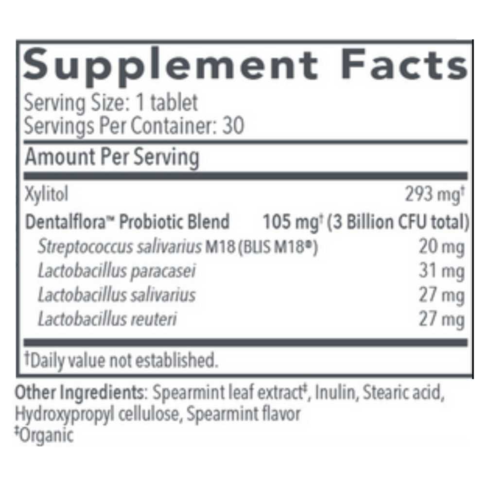 Dentalflora™ Supplement Facts Label