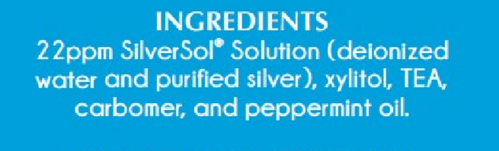 Silver Biotics Tooth Gel Supplement Facts Label