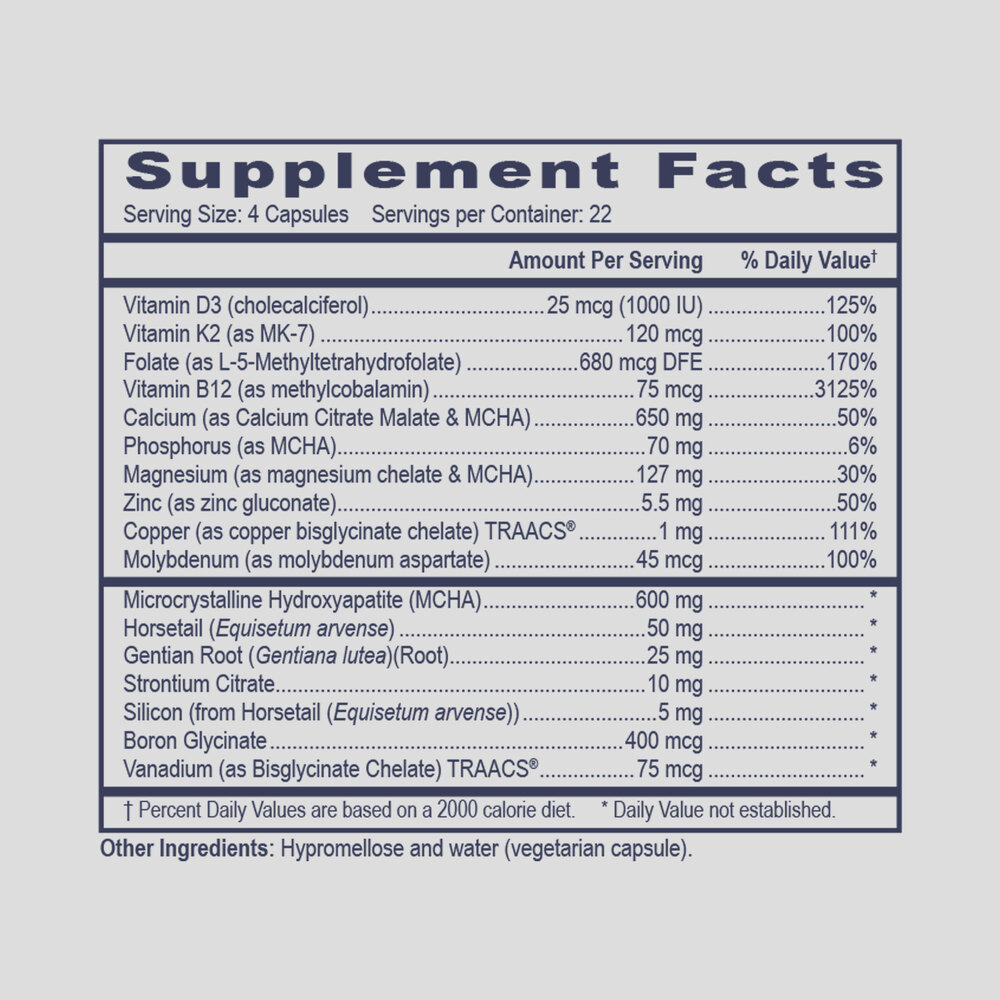 OSSEOAPATITE PLUS Supplement Facts Label