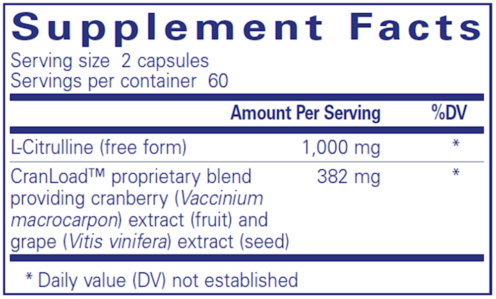 Nitric Oxide Ultra* Caps Supplement Facts Label