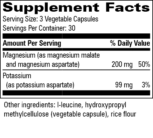 Mag-K Supplement Facts Label