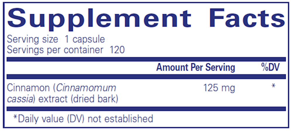 Cinnamon WS Supplement Facts Label