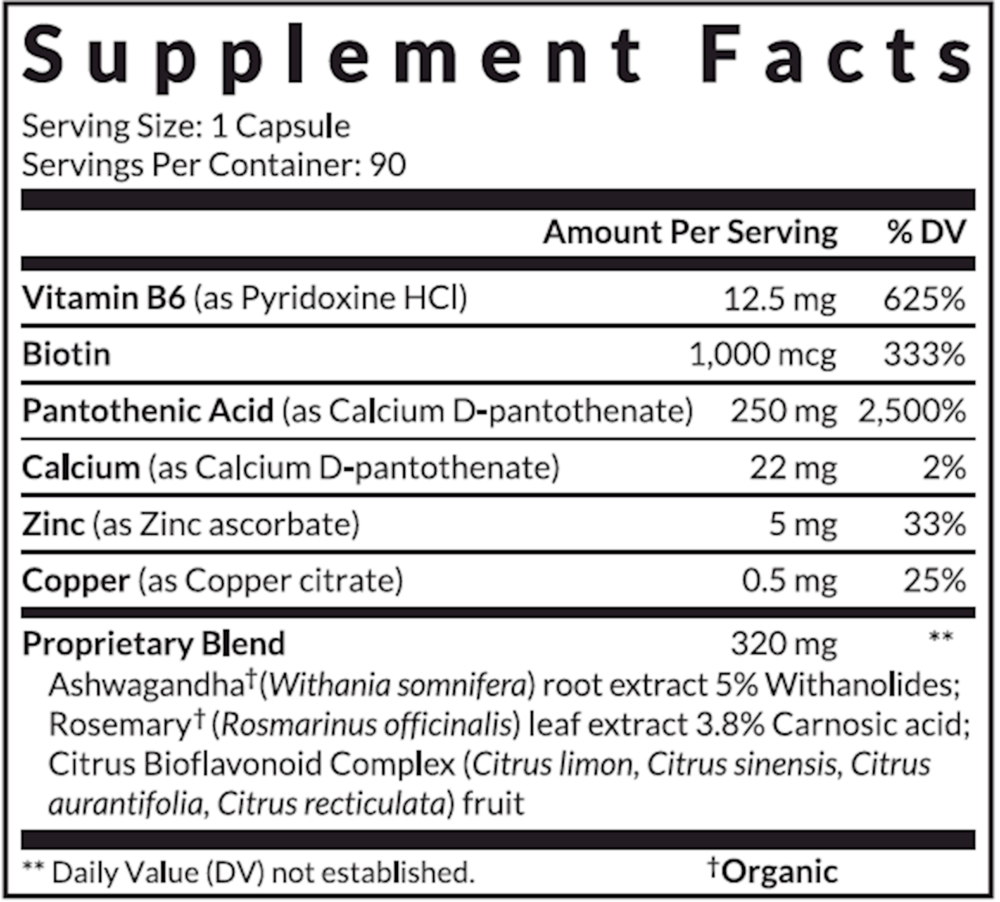 BACKORDER ONLY - Adapt Supplement Facts Label
