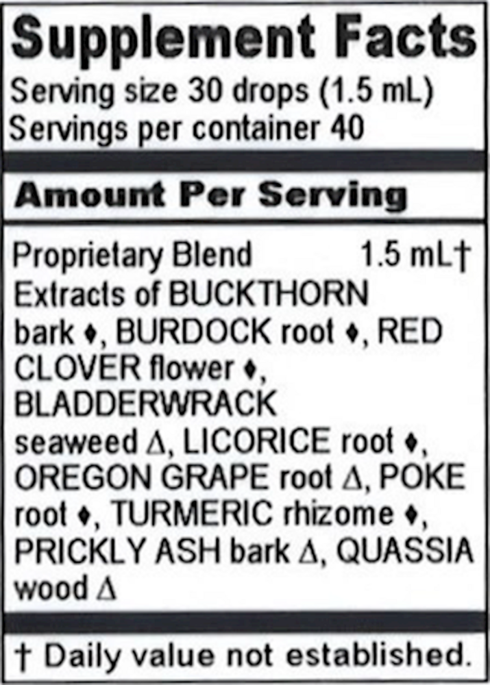 Alterative Compound Supplement Facts Label