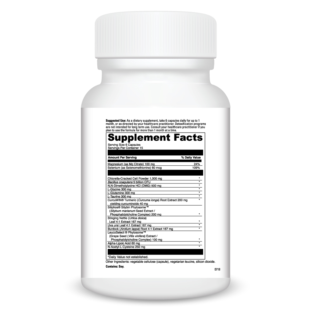 Multiphase Detox Supplement Facts Label