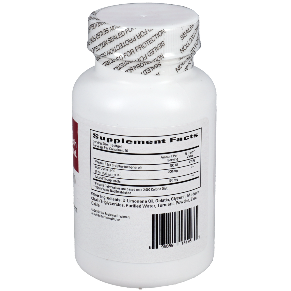 Co-Enzyme Q10 200 mg Supplement Facts Label