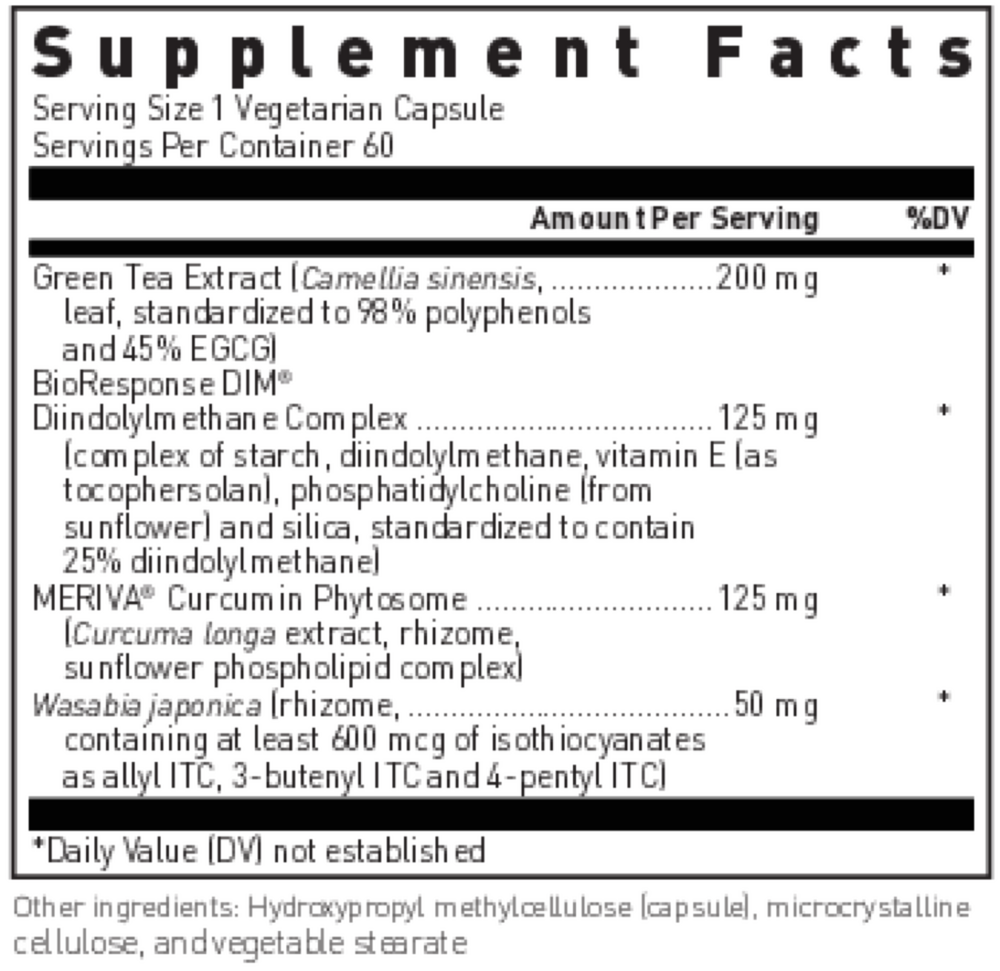 DIM® ENHANCED Supplement Facts Label