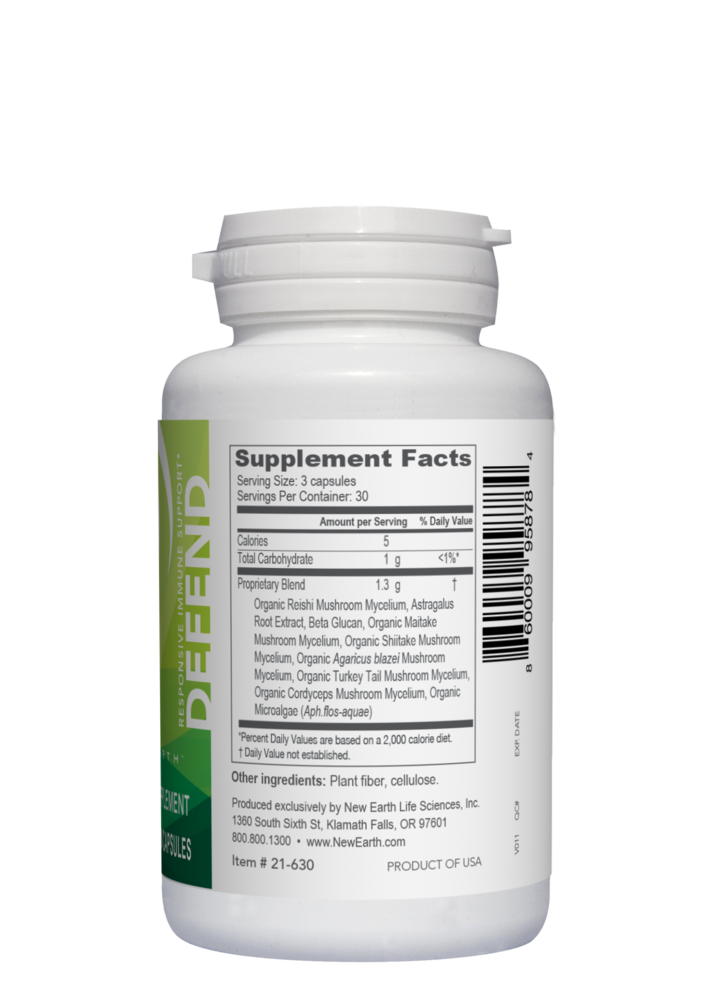 Defend Supplement Facts Label