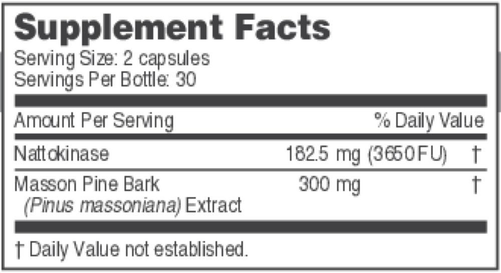 Nattopine Supplement Facts Label