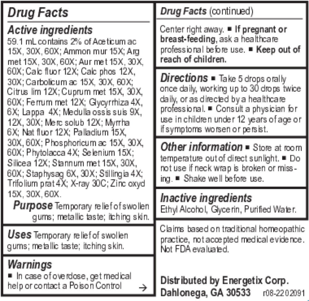 Dental-Chord Supplement Facts Label