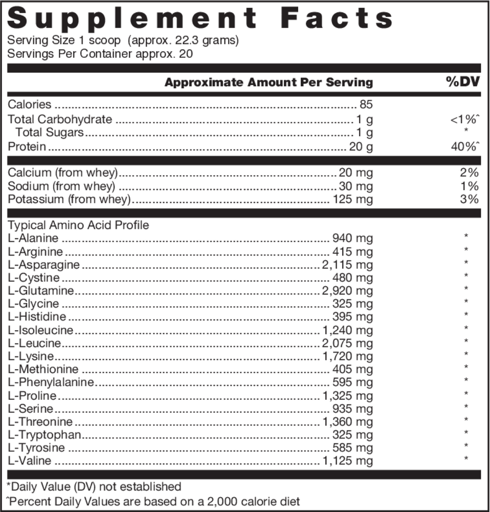 Klean Isolate Pouch (Us) Supplement Facts Label