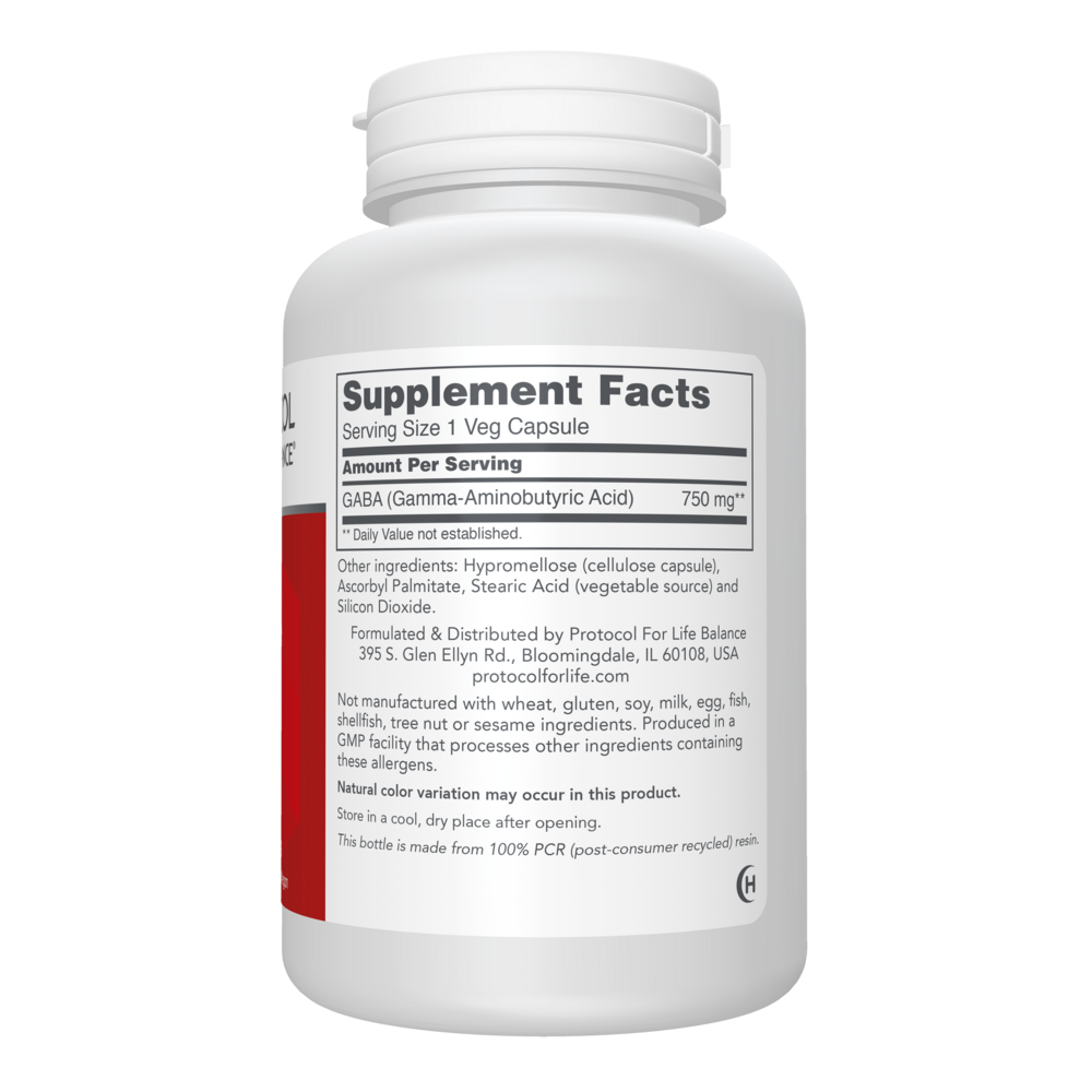 Gaba 750 mg Supplement Facts Label
