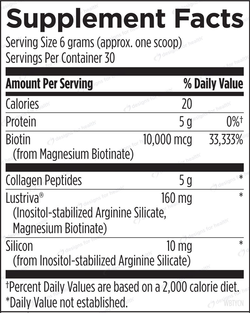 Whole Beauty Collagen Supplement Facts Label