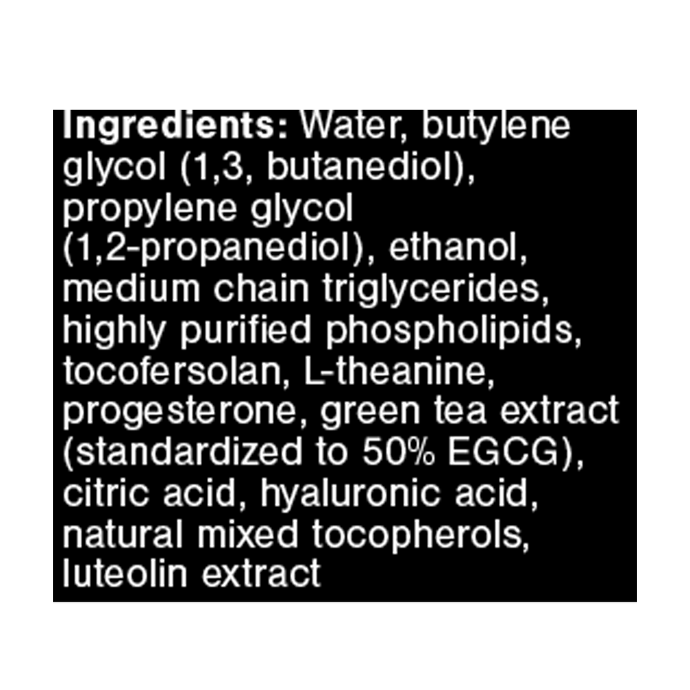 Pro Progesterone+ Supplement Facts Label