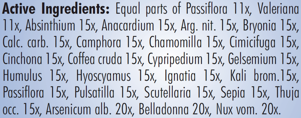 PRO I-Sleep (formerly PRO Insomnia) Supplement Facts Label
