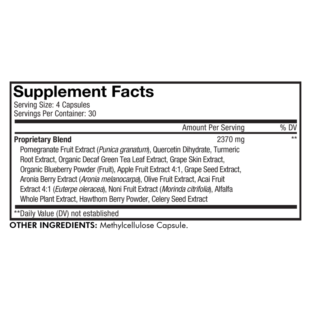 Polyphenols Supplement Facts Label