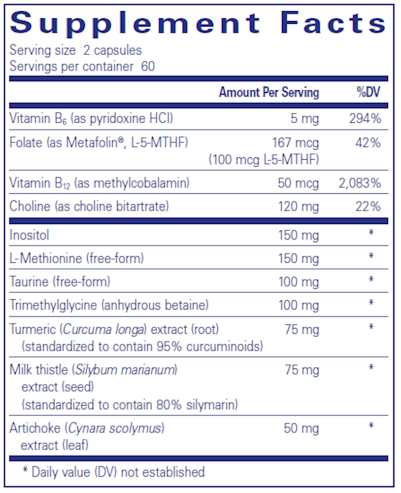 Lipotropic Detox Supplement Facts Label