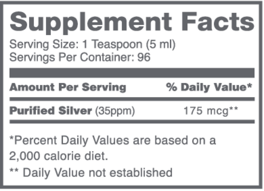 ASAP ProHealth MAX 35ppm Supplement Facts Label