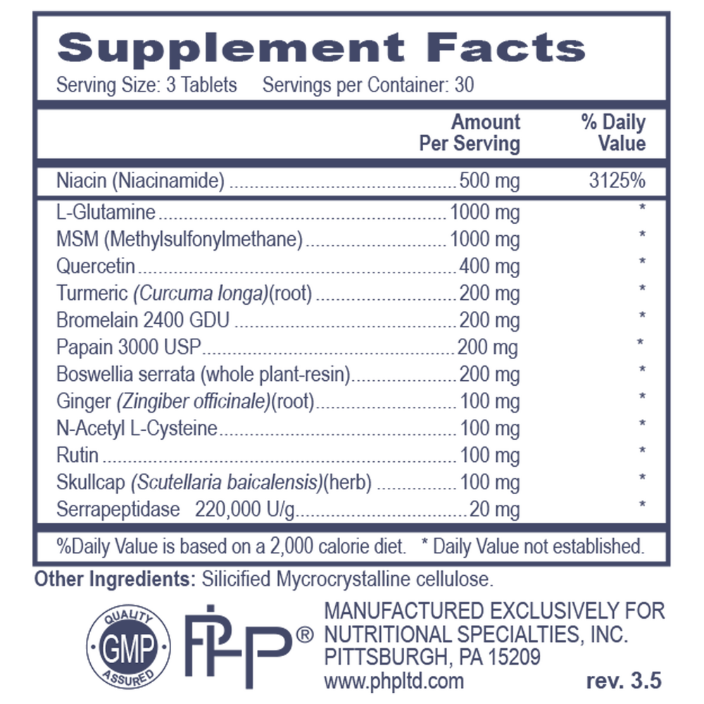 Stop Inflam Supplement Facts Label